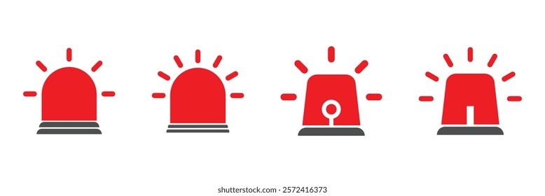 Siren icon vector set. Emergency alert and alarm symbol collection. Police and firefighter siren icon. Siren icon illustration.