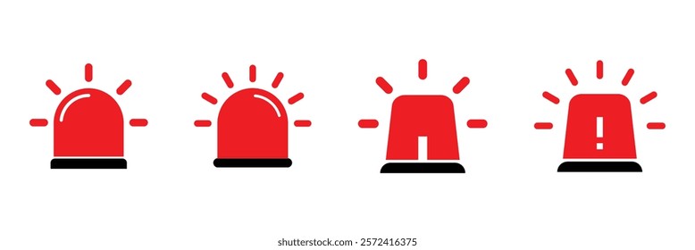 Siren icon vector set. Emergency alert and alarm symbol collection. Police and firefighter siren icon. Siren icon illustration.