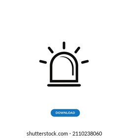 Siren icon vector. Simple emergency sign