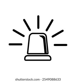 siren icons, alarm siren. Emergency alert, police siren icon, symbols. Vector illustration.