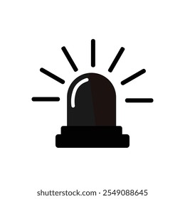 siren icons, alarm siren. Emergency alert, police siren icon, symbols. Vector illustration.