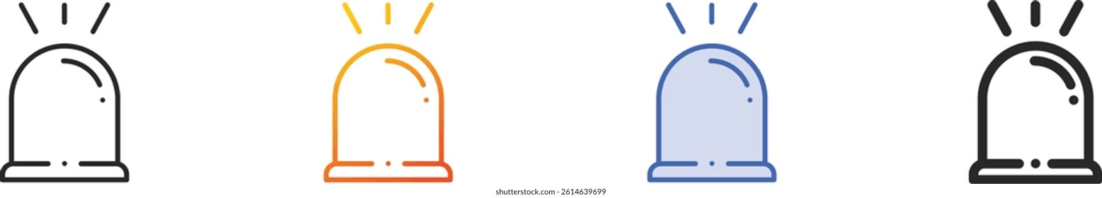 Siren icon.Thin Linear, Gradient, Blue Stroke and bold Style Design Isolated On White Background