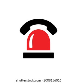 siren lamp call center emergency phone logo vector icon illustration