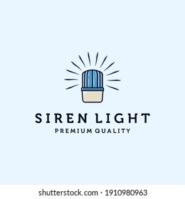 Siren Light, Emergency, Ambulance, Police or Warning Light Logo Vector Illustration Design. Blue Flasher or Siren Light Vintage Style Illustration. Emergency Light Logo Concept