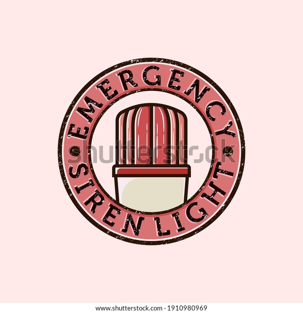 Siren Light,\
Emergency, Ambulance, Police or Warning Light Logo Vector\
Illustration Design. Red Flasher or Siren Light Vintage Style\
Illustration. Emergency Light Logo\
Concept