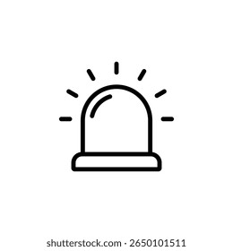Siren light icon, emergency warning signal with flashing representing alert danger urgency safety police ambulance response attention notification public protection system