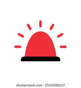 Siren light icon in flat design. Emergency lamp concept