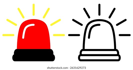 ícone de luz de sirene, estilo simples plana, ilustração, símbolo de logotipo símbolo pictograma modelo, para ui ou ux isolado em branco para aplicativo móvel, editável