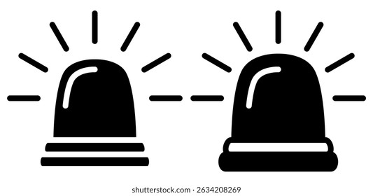 siren light icon, simple flat style, illustration, logo sign symbol pictogram template, for ui or ux isolated on white for mobile app, editable