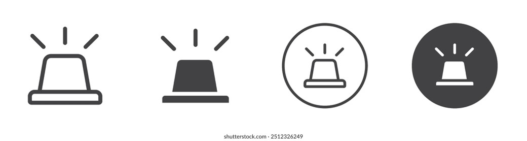 Siren light icon Vector logo outline