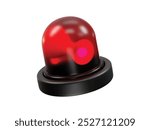 Siren light icon warning light 3d rendering illustration