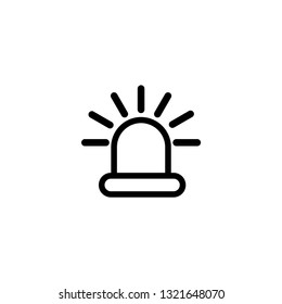 Siren Light Line Icon In Flat Style Vector For Apps, UI, Websites. Black Icon Vector Illustration.