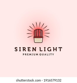 Siren Light or Police Light Logo Vector Illustration Design. Red Flasher or Warning Light Logo Vintage Illustration Design. Emergency Light Creative Logo Concept