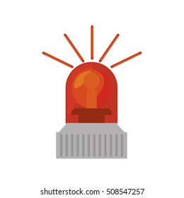 siren light red isolated icon vector illustration design