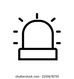 Siren line icon isolated on white background. Black flat thin icon on modern outline style. Linear symbol and editable stroke. Simple and pixel perfect stroke vector illustration.