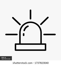 Siren line icon, outline icon style, linear pictogram icon, fire siren icon