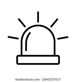 Siren Line Icon. Police or Fire Alarm Icon. Emergency Alarm Symbol.
