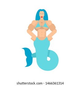 Siren mythical creature isolated. wicked mermaid vector illustration
