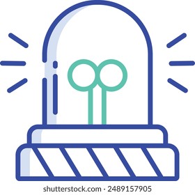 Siren outline color vector illustration