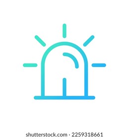 Siren pixel perfect gradient linear ui icon. Emergency vehicle lighting. Warning signal. Ambulance. Line color user interface symbol. Modern style pictogram. Vector isolated outline illustration