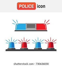 siren police light. Siren set. Police flasher or ambulance flasher icons