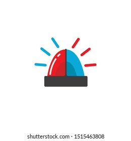 Siren. Police officer flasher or ambulance flasher. Siren police light vector. Light bulbs are blue and red.