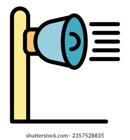 Siren raid icon outline vector. Air alarm. Alert military color flat