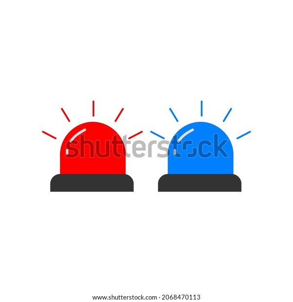 Siren\
Red Blue Flashing Emergency Light, police single light. Stock\
vector illustration isolated on white\
background