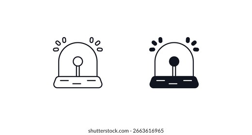 Sirenenset-Symbol mit weißem Hintergrund, Vektorgrafik