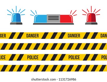 Siren set. Police flasher or ambulance flasher. Siren police light vector