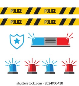 Siren set. Police flasher or ambulance flasher. Siren police light vector