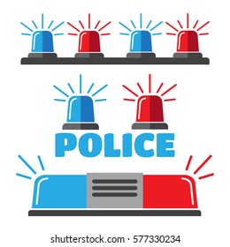 Siren set. Police flasher or ambulance flasher icons. Police flasher vector