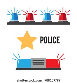 Siren set. Police flasher or ambulance flasher. Siren police light vector