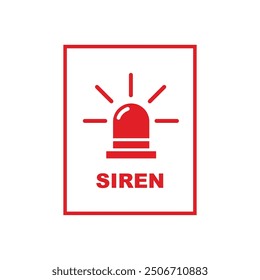 Icono de signo de sirena en caso de incendio. Símbolos relacionados con el fuego y la seguridad