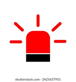 Siren sign vector illustration isolated on white background. Alert symbol. Security and protect alarm. Police on duty in action. Hospital emergency siren.Advantage pass in traffic. Anti robbery system