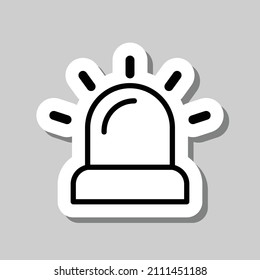 Siren simple icon. Flat desing. Sticker with shadow on gray background.ai