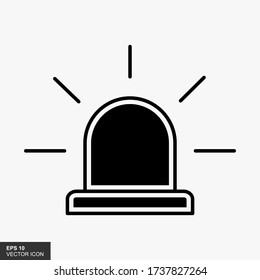 Siren symbol vector icon. on white background