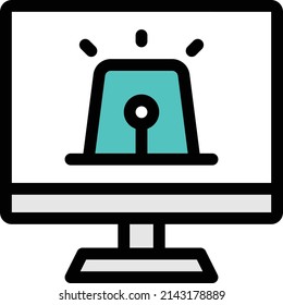 siren vector color line icon