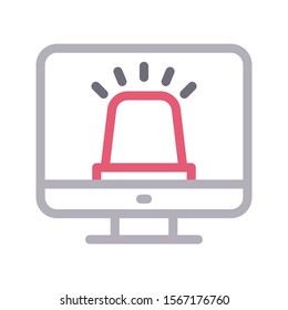 siren vector  colour line icon 