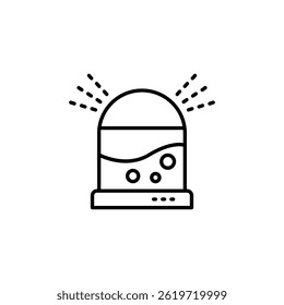 Siren vector design, emergency alert symbol in a minimalist line icon style