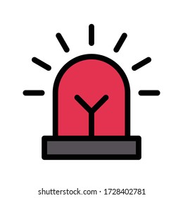 siren vector flat color icon 
