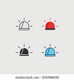 siren vector icon fire fighter ambulance police emergency icon