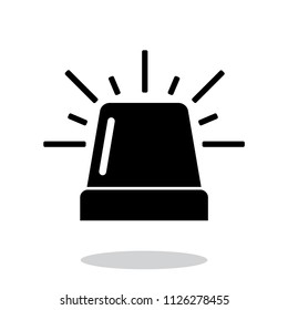 Siren vector icon, flasher symbol. Simple, flat design for web or mobile app