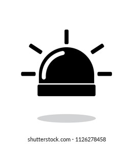 Siren vector icon, flasher symbol. Simple, flat design for web or mobile app