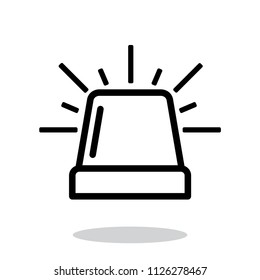 Siren vector icon, flasher symbol. Simple, flat design for web or mobile app