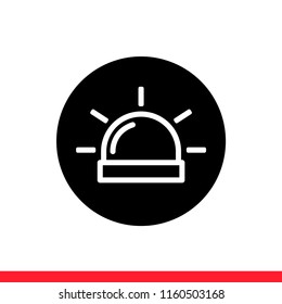 Siren vector icon, flasher symbol. Simple, flat design for web or mobile app