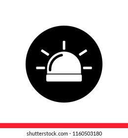 Siren vector icon, flasher symbol. Simple, flat design for web or mobile app