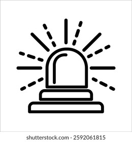Siren vector icon illustration. Black and white colors isolated on white background.