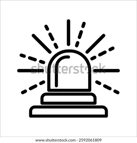 Siren vector icon illustration. Black and white colors isolated on white background.