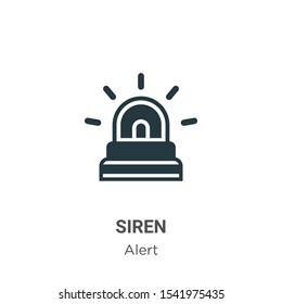 Siren vector icon on white background. Flat vector siren icon symbol sign from modern alert collection for mobile concept and web apps design.
